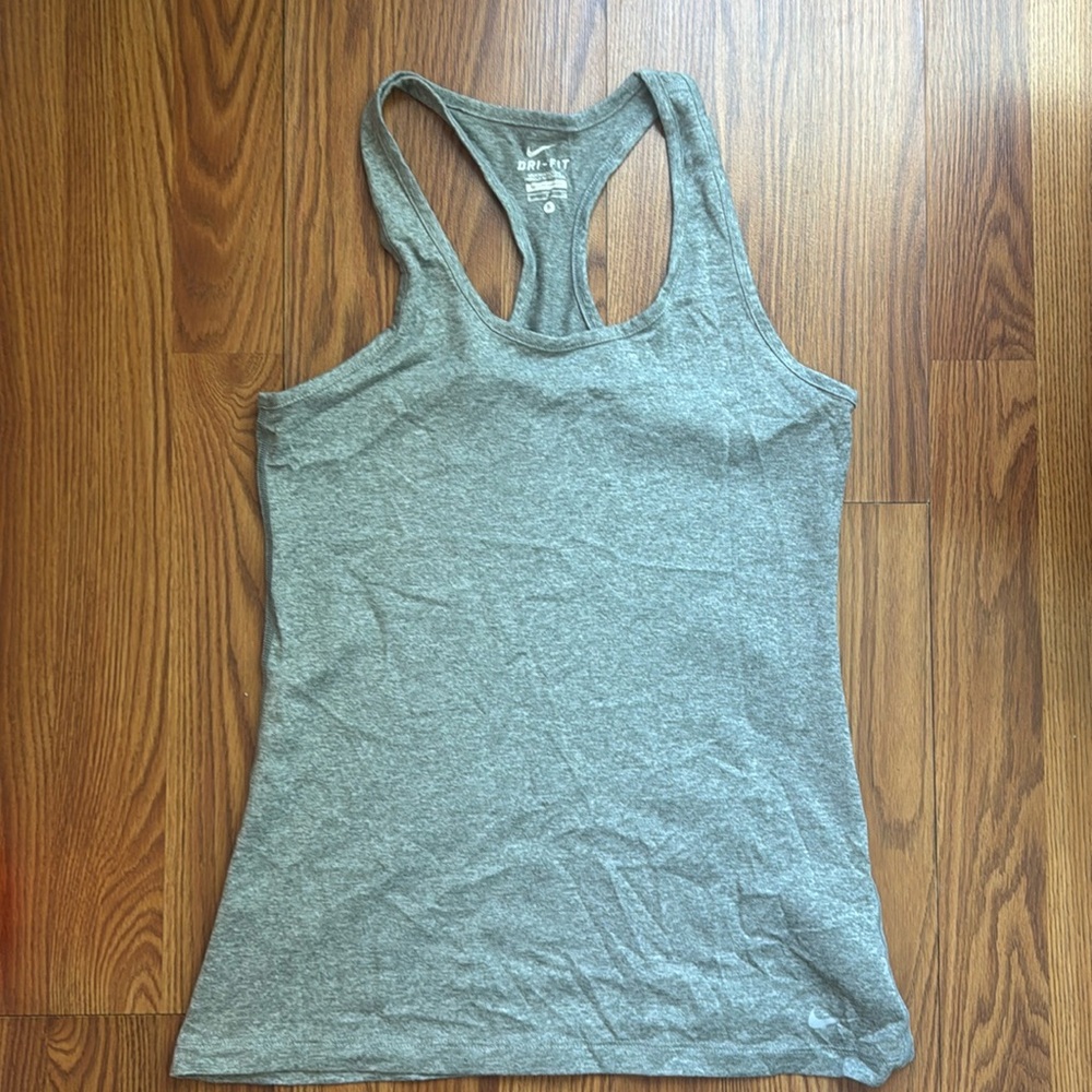 nike dri-fit grey tank size small S